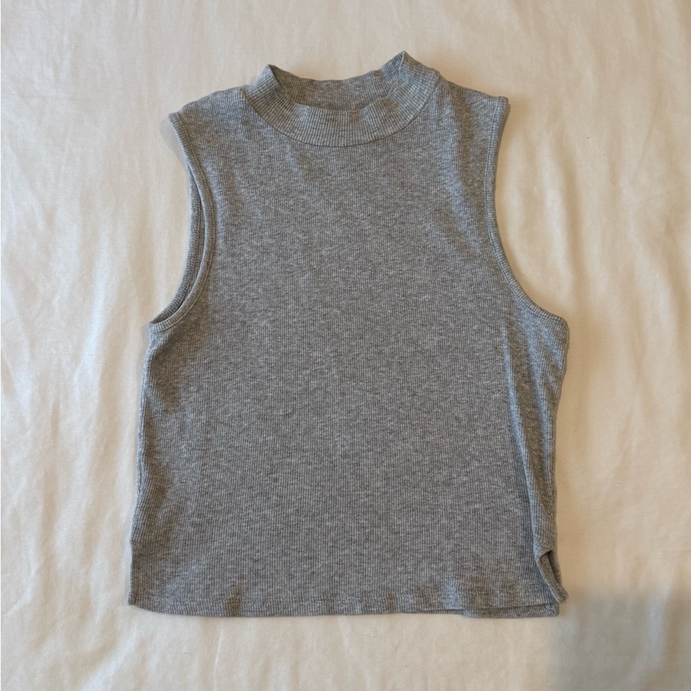 Papaya Gray Sleeveless Tank Top